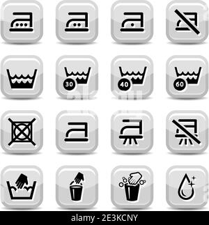 Laundry Icons for web and mobile. All elements are grouped. Stock Vector