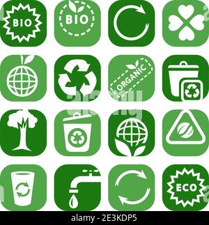 Color Environmental Icons Set Created For Mobile, Web And Applications. Stock Vector