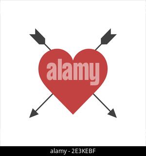 vector image of heart arrow icon on white background. EPS10 Stock Vector