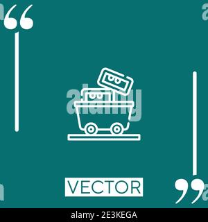 data mining vector icon Linear icon. Editable stroked line Stock Vector