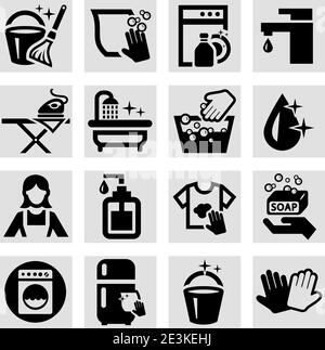 vector cleaning icons Stock Vector