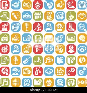 big music icons set Stock Vector