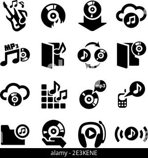 Elegant Vector Music Icon Set for web and mobile. Stock Vector