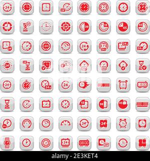 big clock icons set Stock Vector