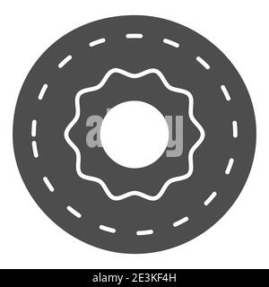 Donut solid icon, confectionary concept, sweet tasty fried bakery sign on white background, doughnut icon in glyph style for mobile concept and web Stock Vector