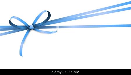 EPS 10 vector illustration of blue colored ribbon bow isolated on white background