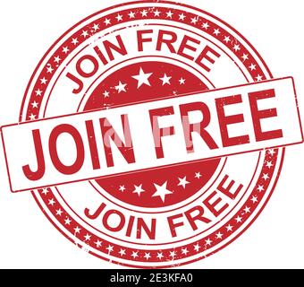 Join free grunge rubber stamp, vector illustration Stock Vector