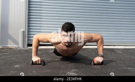 Personal Fitness young good looking male Instructor Stock Photo