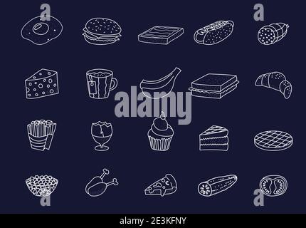Food elements for chalkboard menu Stock Vector