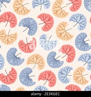 Fashionable seamless ditsy vector seamless pattern design of tropical Aristolochia chilensis leaves. Artistic foliage background of fox ears leaves Stock Vector