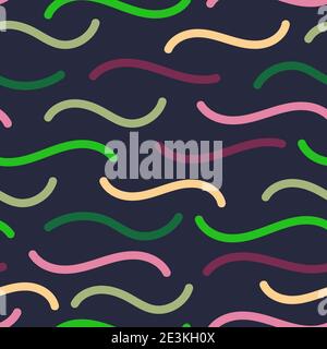 Elegant modern abstract vibrant wave vector seamless wavy striped pattern design. Geometric shapes background suitable for printing and textile Stock Vector