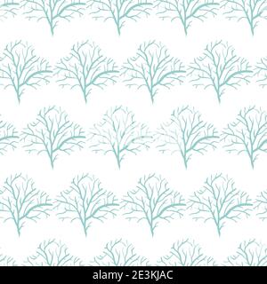 winter trees seamless vector pattern Stock Vector