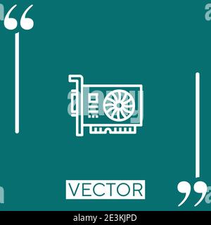 vga card vector icon Linear icon. Editable stroke line Stock Vector