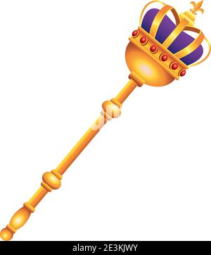 scepter queen golden accessory icon vector illustration design Stock Vector