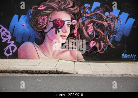 London, UK. 19 January 2021. Street Art London. Mural by artist Irony in Camden Town. Credit: Waldemar Sikora Stock Photo