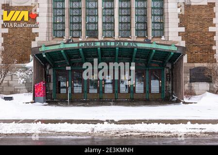 The railway station (Gare du Palais) of Quebec city. Stock Photo