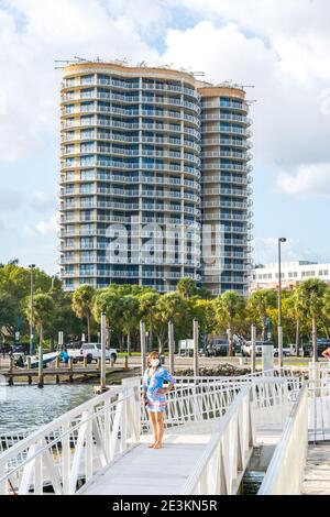 Coconut Grove, Florida - January 3, 2021:  An Upscale Condominium Located in Coconut Grove Miami. Stock Photo