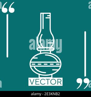 old oil lamp vector icon Linear icon. Editable stroke line Stock Vector