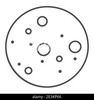 Cookie Biscuit thin line icon, confectionary concept, Cookies sign on white background, Chocolate chip cookie icon in outline style for mobile concept Stock Vector