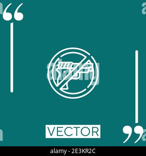 no weapons vector icon Linear icon. Editable stroked line Stock Vector