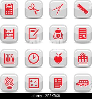 Education and School Vector Icon Set for web and mobile. All elements are grouped. Stock Vector