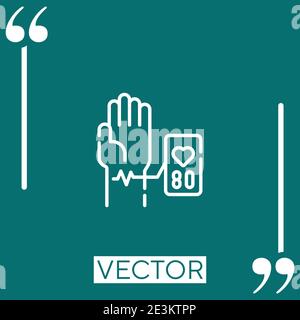 pulse vector icon Linear icon. Editable stroke line Stock Vector