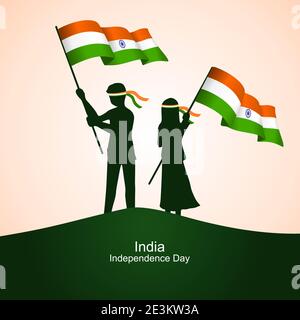 india independence day flat illustration Stock Vector