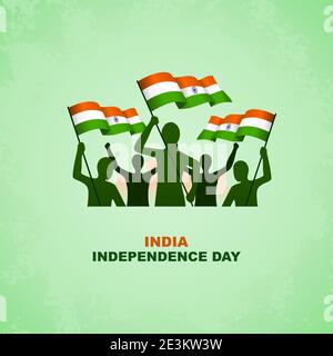 india independence day flat illustration Stock Vector