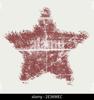 Bold Star Red wood Stock Vector