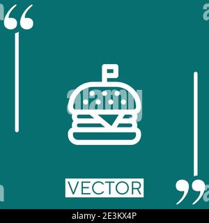 hamburger vector icon Linear icon. Editable stroked line Stock Vector