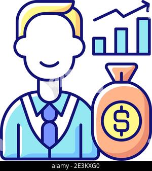 Investor RGB color icon Stock Vector