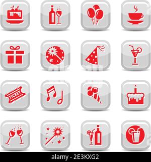 Celebrate Icon Set for web and mobile. All elements are grouped. Stock Vector