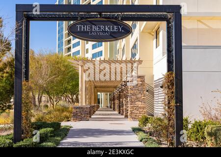 Las Vegas, JAN 8, 2021 - Sunny view of The Berkley Las Vegas Stock Photo