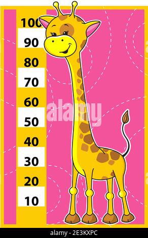 Cute cartoon vector illustration of Giraffe scale. Stock Vector