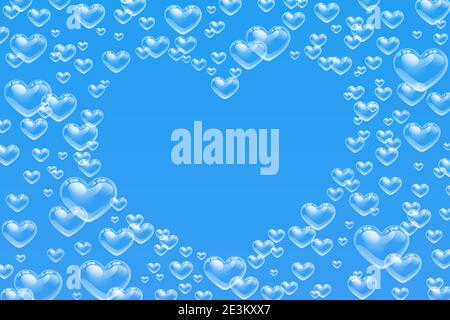 Heart shaped bubbles frame with empty space text Stock Vector