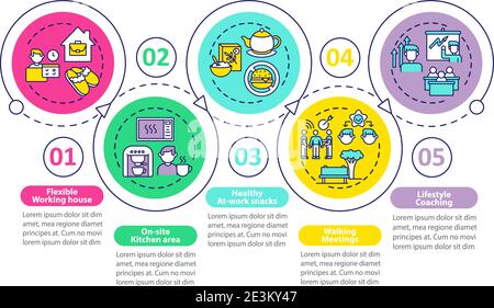 Workspace wellness vector infographic template Stock Vector