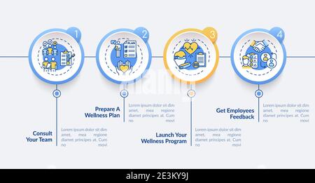 Workspace wellbeing success vector infographic template Stock Vector