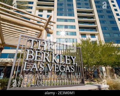 Las Vegas, JAN 8, 2021 - Sunny view of The Berkley Las Vegas Stock Photo