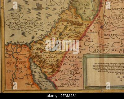 Map of Syria and the Holy Land (1600) south west. Stock Photo