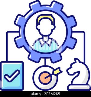 Operations management RGB color icon Stock Vector