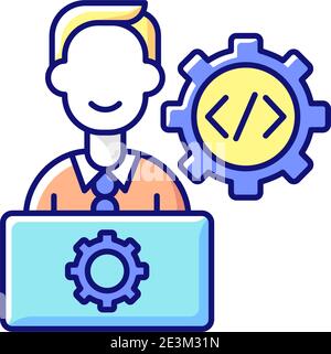 IT department RGB color icon Stock Vector