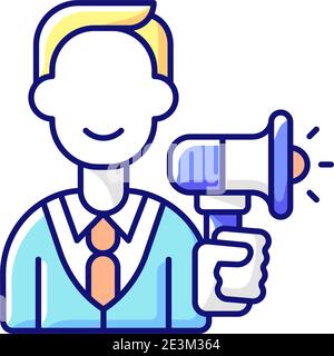 Advertising department RGB color icon Stock Vector