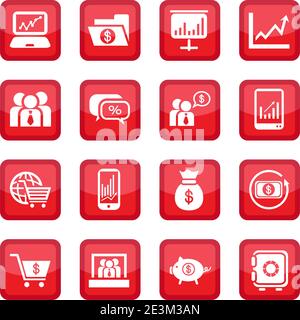 Financial vector Icon Set for web and mobile. All elements are grouped. Stock Vector