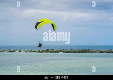 Power paragliding on the Sunshine Coast in Queensland, Australia Stock Photo