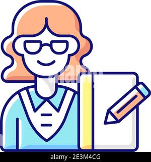 Secretary RGB color icon Stock Vector