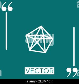 dodecahedron vector icon Linear icon. Editable stroked line Stock Vector