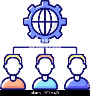 Outsourcing RGB color icon Stock Vector