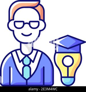 Educational management RGB color icon Stock Vector