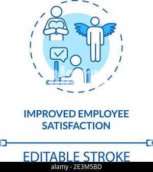 Improved employee satisfaction concept icon Stock Vector