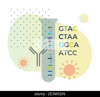 Genetics Sequencing - COVID-19 - UK Strain - Icon as EPS 10 File Stock Vector